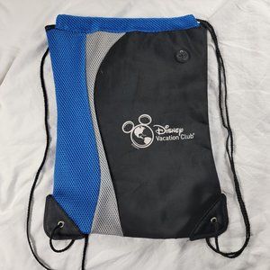 Disney Vacation Club Mesh String Backpack Black Blue Lightweight Travel Casual